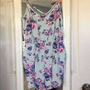 Mint Green Floral Romper